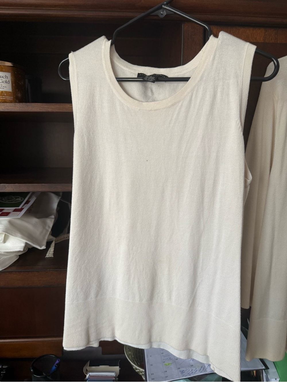Grace Elements Cream Sleeveless Knit Tank